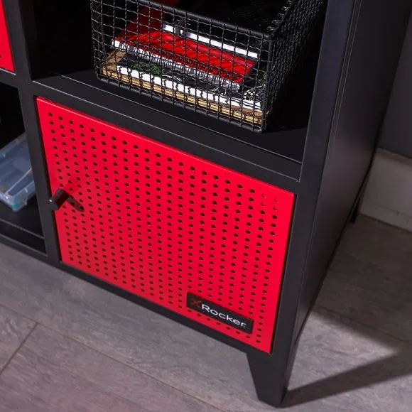 6-Cube Storage Cabinet with Doors - Black, Steel