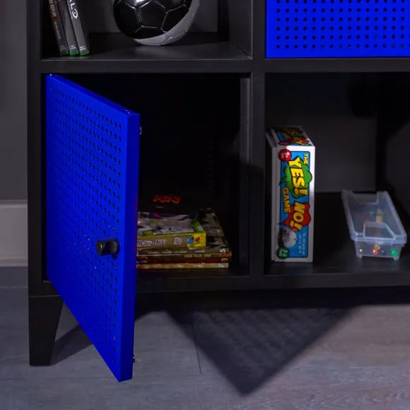 6-Cube Storage Unit with Doors - Blue