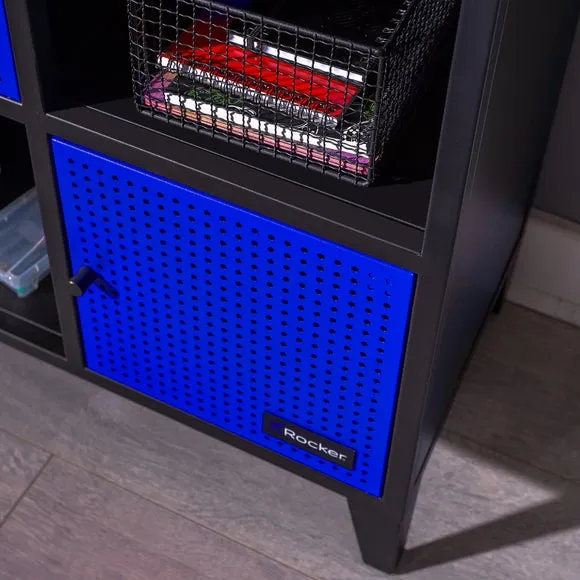 6-Cube Storage Unit with Doors - Blue