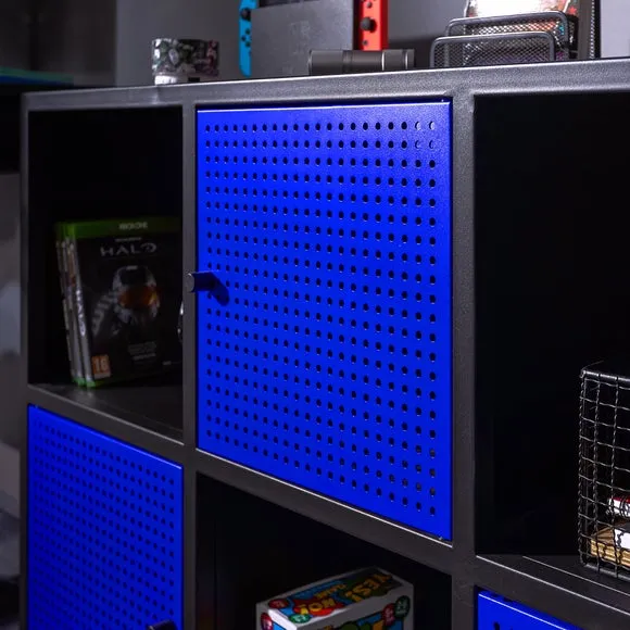 6-Cube Storage Unit with Doors - Blue