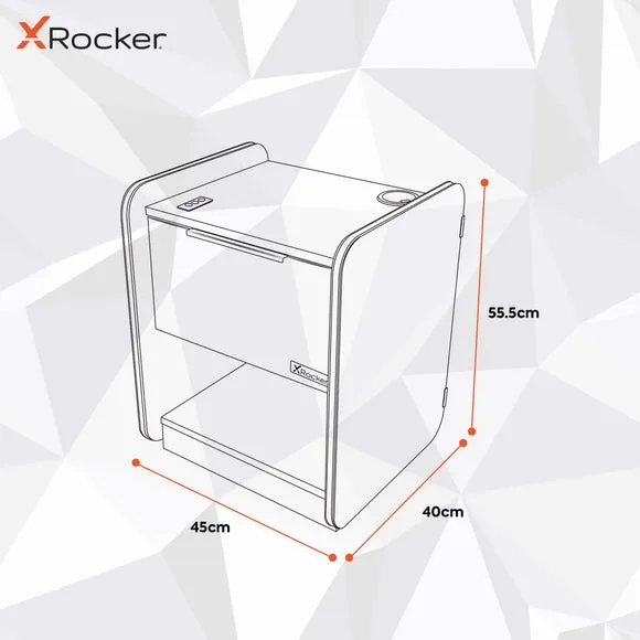 Bedside Table with Wireless Charging - Black, Wood