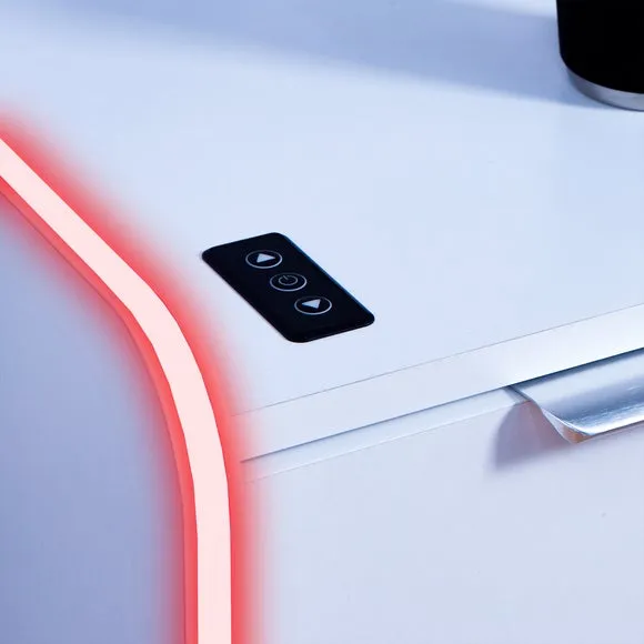 Bedside Table with Wireless Charging - White, Wood