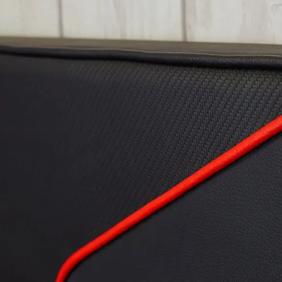 Gaming Bed Frame with Upholstery - Red, Metal
