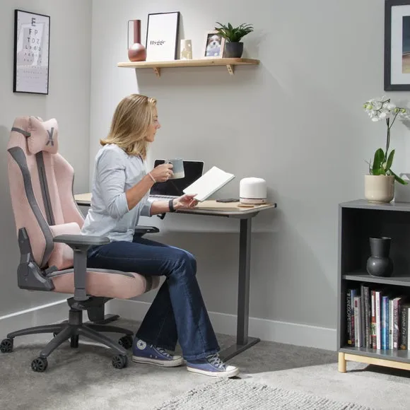 Gaming Chair with 4D Armrests - Pink, Fabric