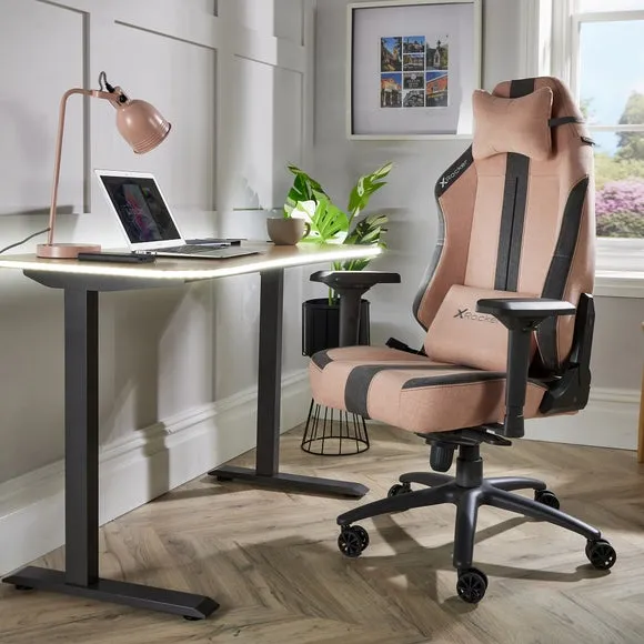 Gaming Chair with 4D Armrests - Pink, Fabric image