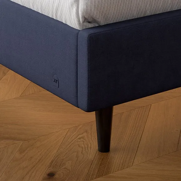 LED Bed Frame with Lighting - Navy, Velvet