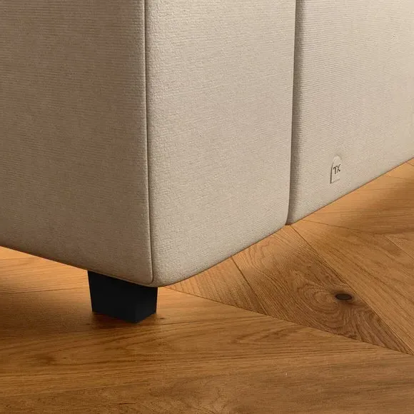Ottoman TV Bed Frame with LED - Stone, Velvet