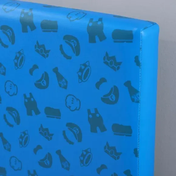 Single Gaming Bed Frame - Blue, Faux Leather