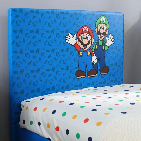 Single Gaming Bed Frame - Blue, Faux Leather