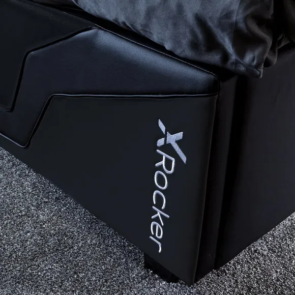 Single Gaming Bed with RGB LED - Black, Wood