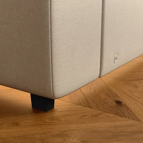 TV Bed Frame with LED Lighting - Stone, Velvet