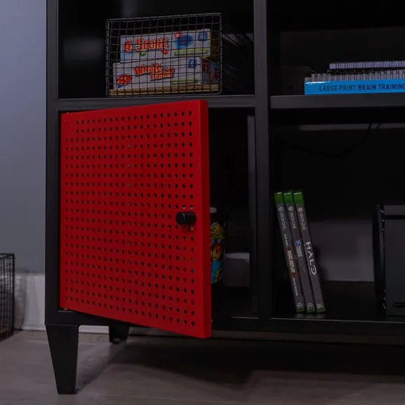 TV Media Cabinet with Storage - Black, Steel