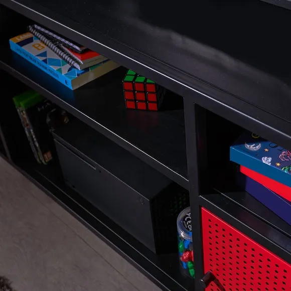 TV Media Cabinet with Storage - Black, Steel