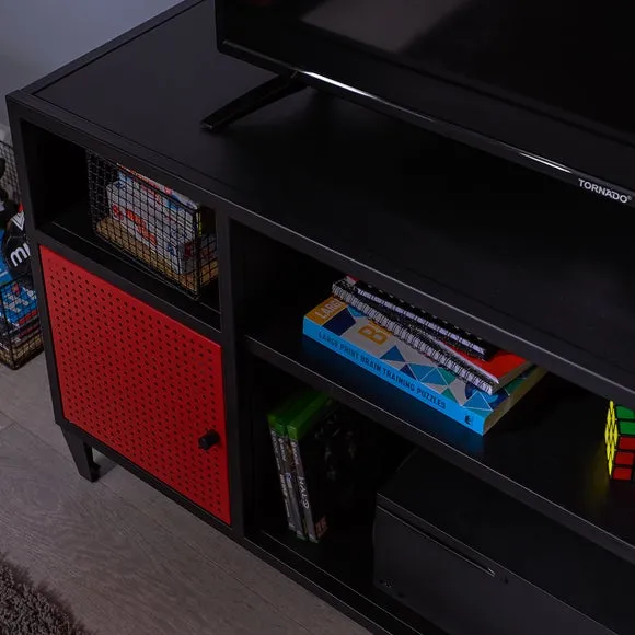TV Media Cabinet with Storage - Black, Steel