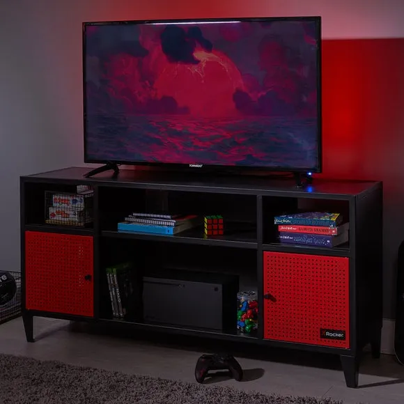 TV Media Cabinet with Storage - Black, Steel image