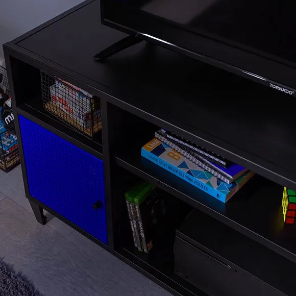 TV Unit with Gaming Storage - Blue