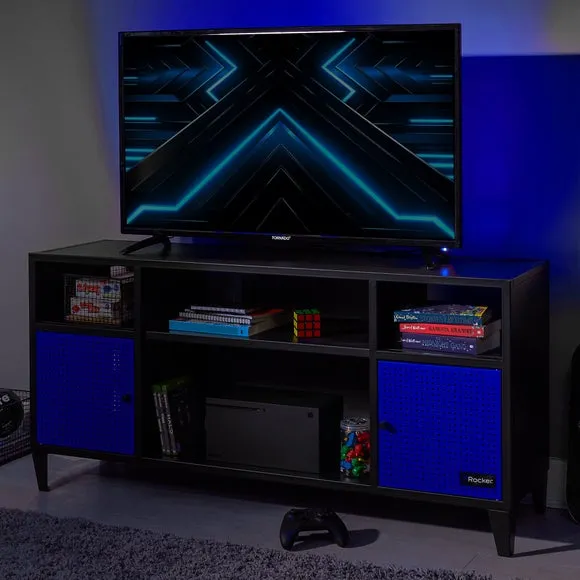 TV Unit with Gaming Storage - Blue image