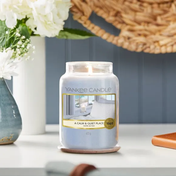 Large Jar Candle Calm Quiet Place - Blue
