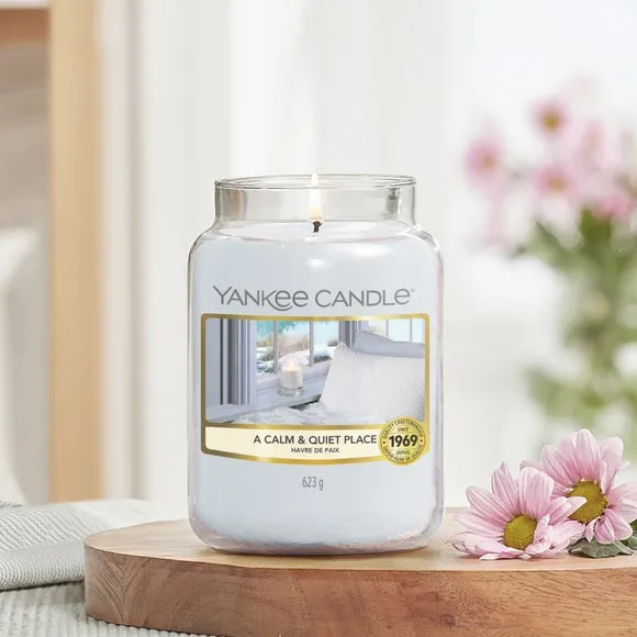 Large Jar Candle Calm Quiet Place - Blue image