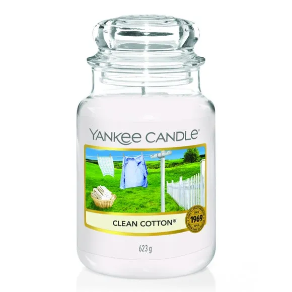 Large Jar Candle Clean Cotton - White