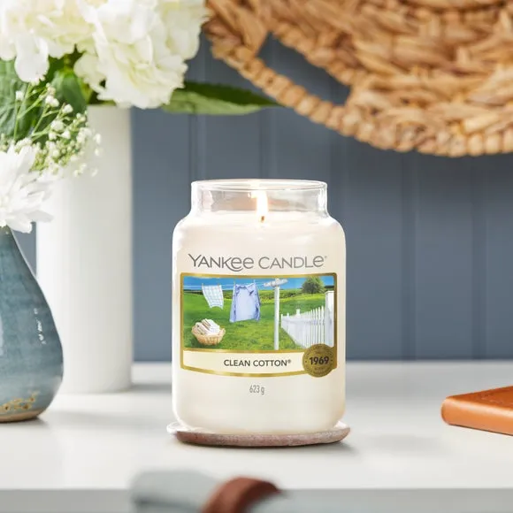 Large Jar Candle Clean Cotton - White