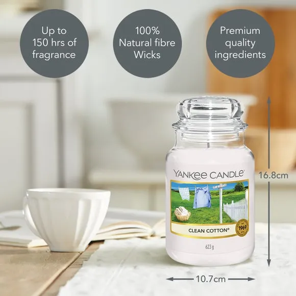 Large Jar Candle Clean Cotton - White
