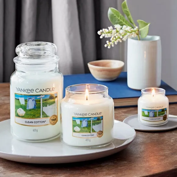 Large Jar Candle Clean Cotton - White