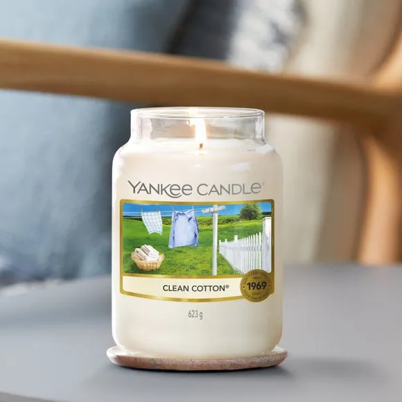 Large Jar Candle Clean Cotton - White image