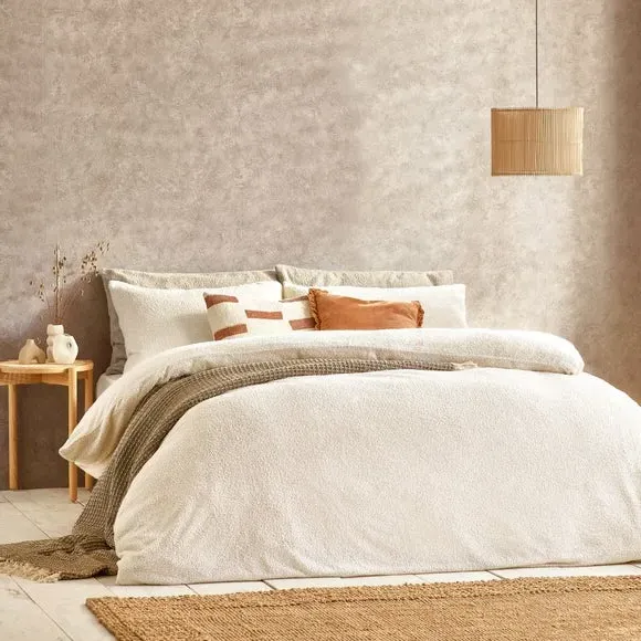 Boucle Duvet Cover Set with Pillowcase - Ecru image