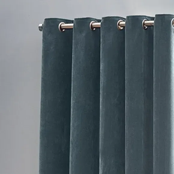Eyelet Curtains with Rings - Marine, Chenille image