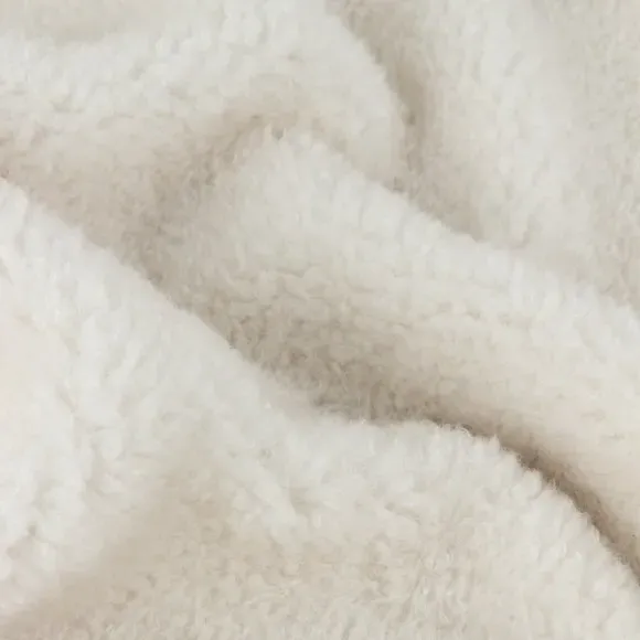 Faux Fleece Throw Blanket - Ecru, Shearling