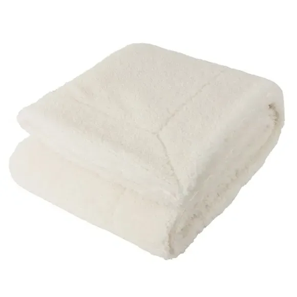 Faux Fleece Throw Blanket - Ecru, Shearling image