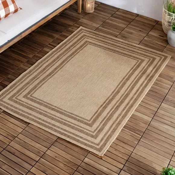 Indoor Outdoor Rug Jute Effect - Natural