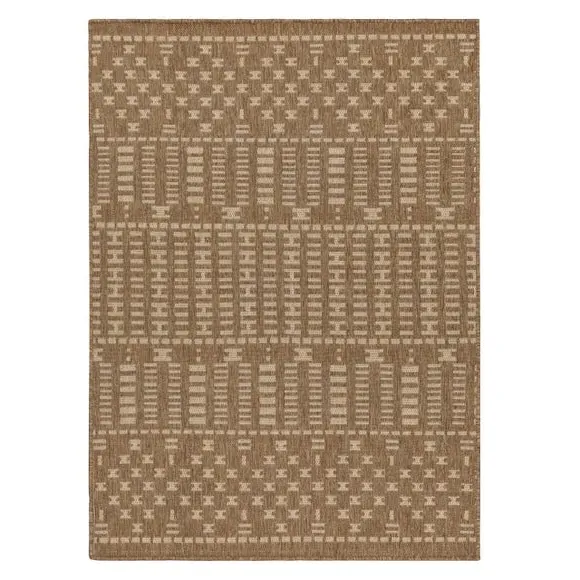 Indoor Outdoor Rug Jute Effect - Natural, Polyester