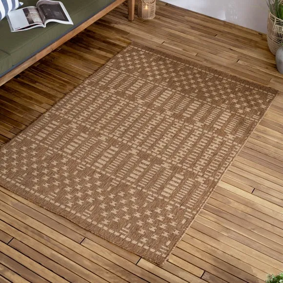 Indoor Outdoor Rug Jute Effect - Natural, Polyester