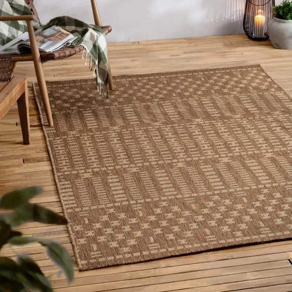 Indoor Outdoor Rug Jute Effect - Natural, Polyester image
