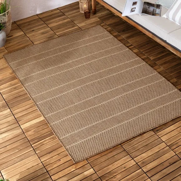 Indoor Outdoor Rug Jute Effect - Natural