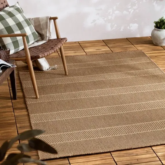 Indoor Outdoor Rug Jute Effect - Natural image
