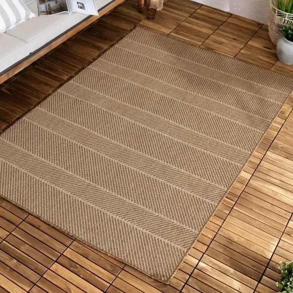Indoor Outdoor Rug Jute Effect - Natural