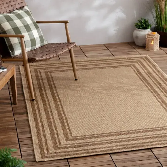 Indoor Outdoor Rug Jute Effect - Natural image