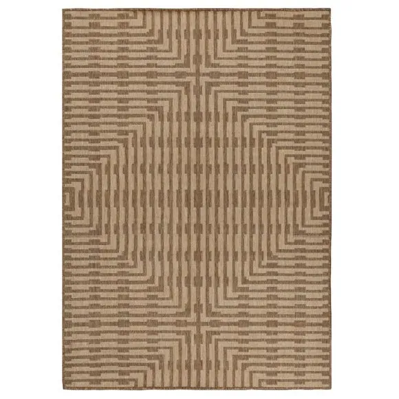 Indoor Outdoor Rug with Diamond Pattern - Natural