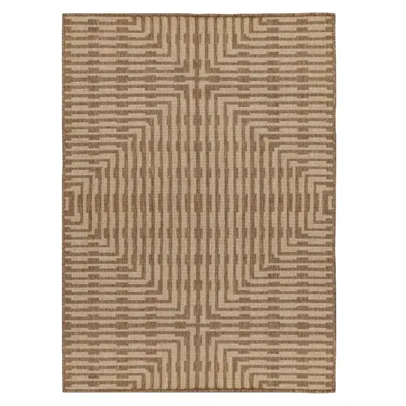 Indoor Outdoor Rug with Diamond Pattern - Natural