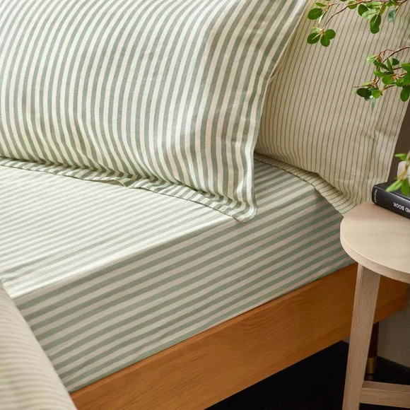 Oxford Pillowcase Pair - Green, Cotton