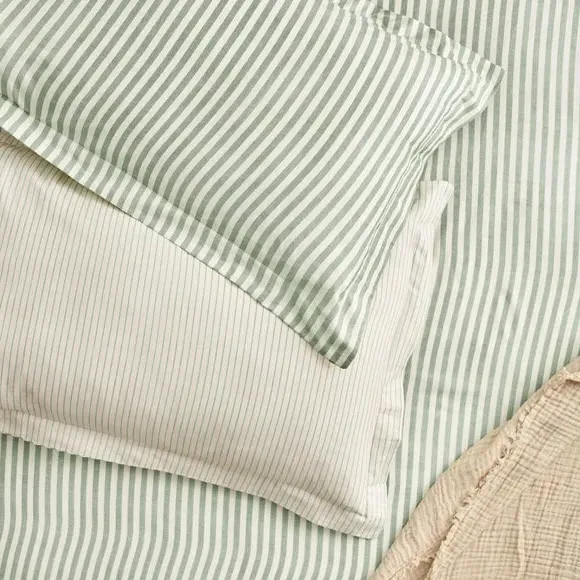 Oxford Pillowcase Pair - Green, Cotton