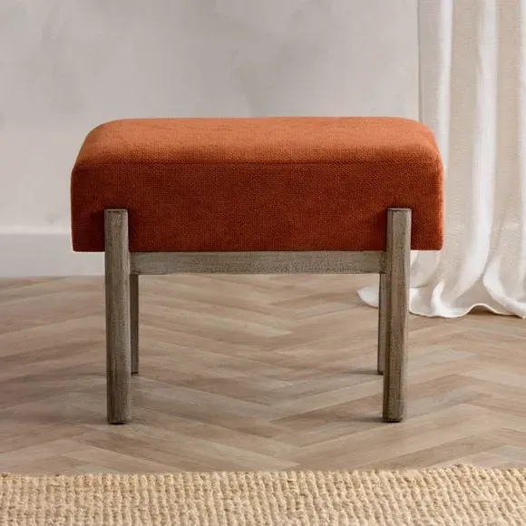 Rectangular Footstool - Pecan, Fabric