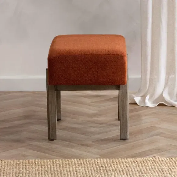 Rectangular Footstool - Pecan, Fabric