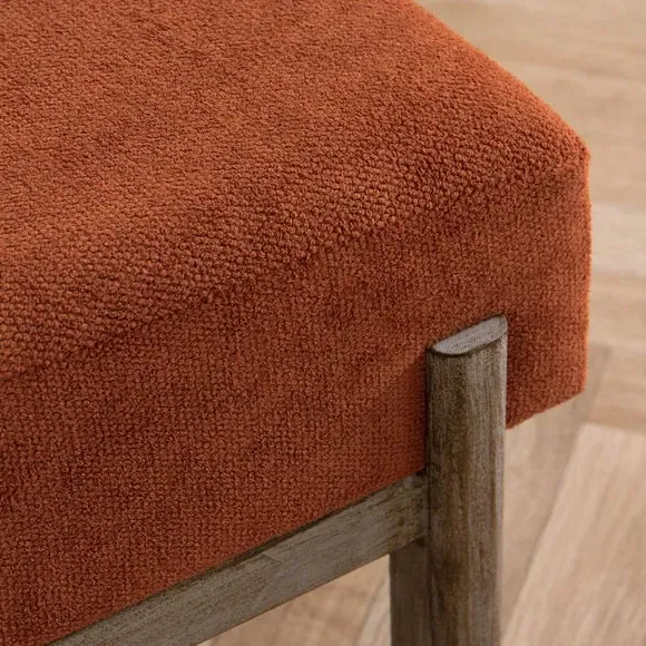 Rectangular Footstool - Pecan, Fabric