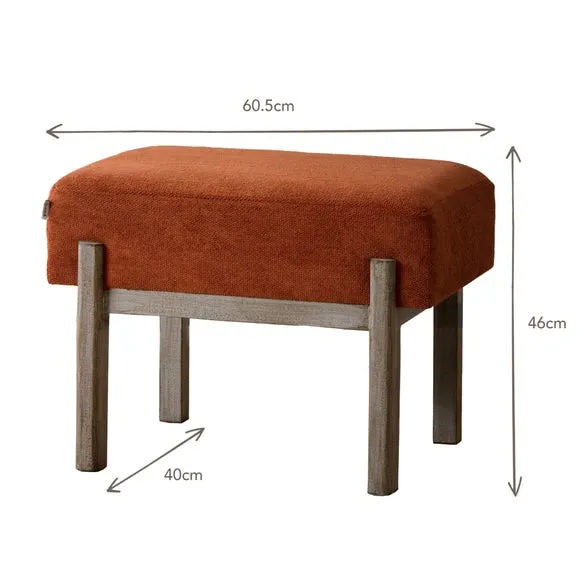 Rectangular Footstool - Pecan, Fabric