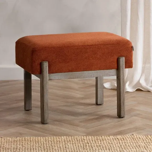 Rectangular Footstool - Pecan, Fabric image