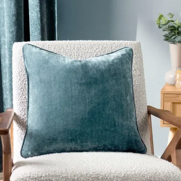 Reversible Cushion with Piped Trim - Marine, Chenille image